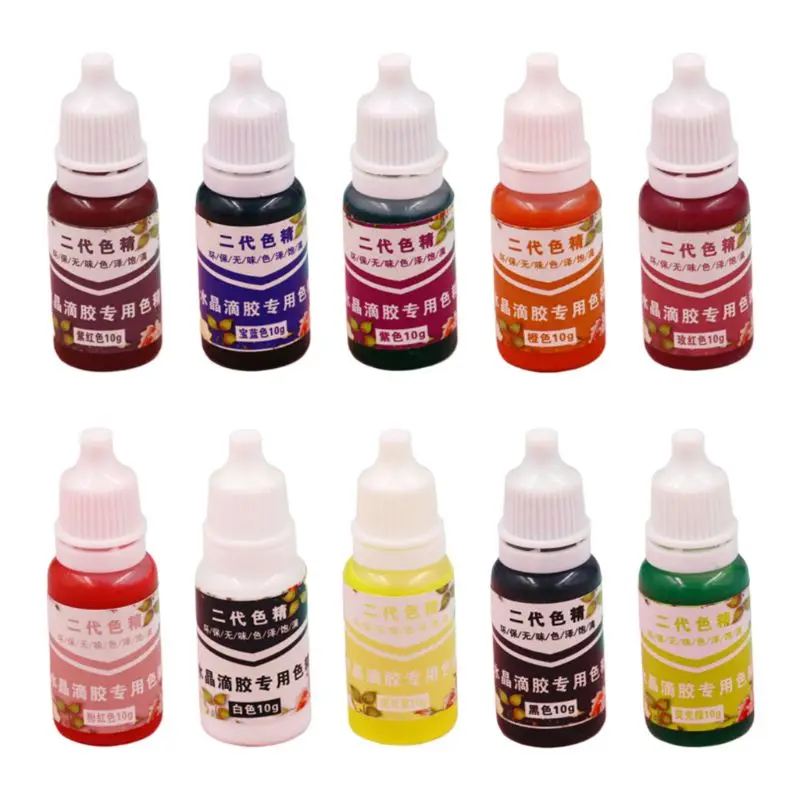 

P15F 10 Pcs/set Resin Pigments Highly Concentrated Oily Colorant DIY Crafts Jewelry Crystal Epoxy Color Paint