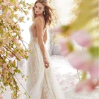 Женское элегантное кружевное платье Dioflyusa, длинное белое вечернее платье в пол без рукавов с V-образным вырезом для подружки невесты, для вечеринки, на лето коктельное платье 2021свадьбное платье в пол вечерний
