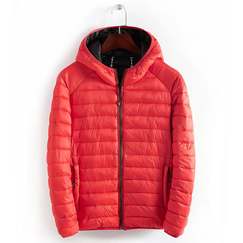 2019 новый 90% белый утиный пух легкий пуховик мужской с капюшоном большой размер