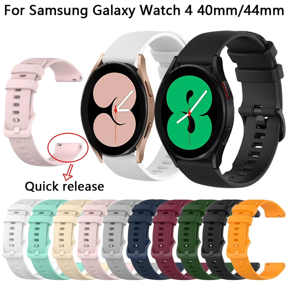

Ремешок силиконовый для Samsung Galaxy Watch 4 40 мм 44 мм, браслет для Galaxy Watch 4 Classic 42 мм 46 мм, умный браслет на запястье, 20 мм