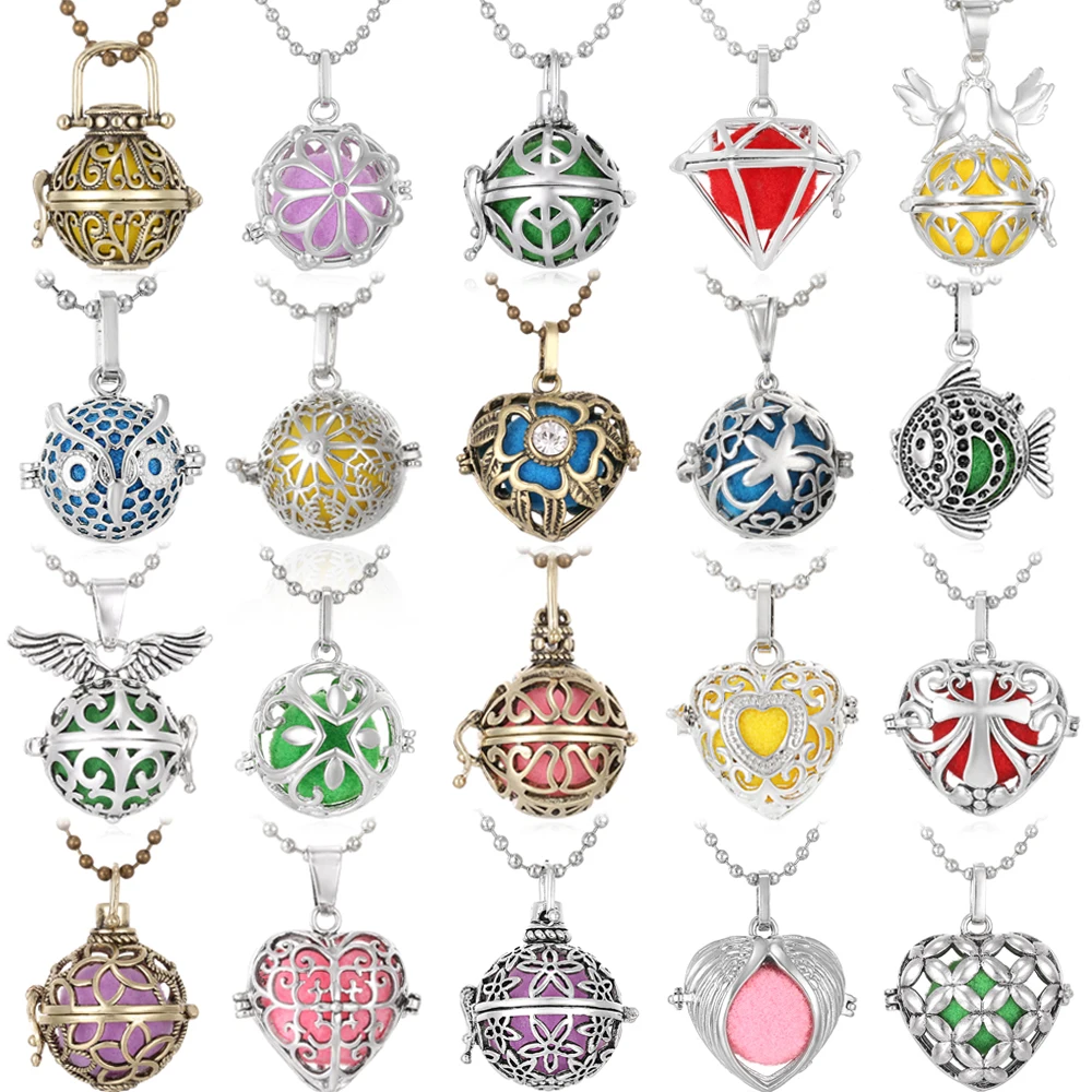 Ароматерапия диффузор ожерелье кулон ювелирные изделия полые клетки коробка