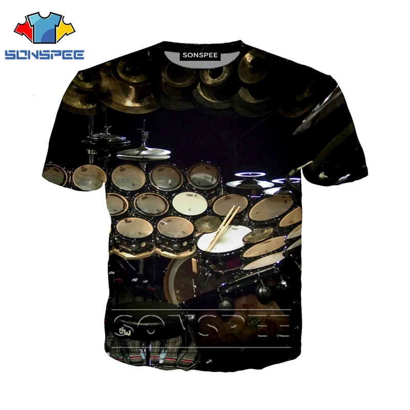 Anime 3d print funny music t shirt Men Women fashion t-shirt drum set sexy kids Harajuku top tee Funny shirts homme tshirt A48 - Цвет: 08