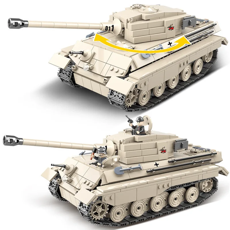 978pcs WW2 Military Tiger king Tank Building Blocks Model Educational Army Soldier Weapon Toys For children Gifts - купить по