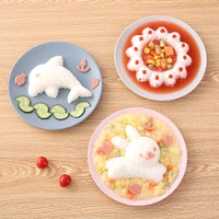 cute bunny dolphin rice mold 4 piece set bento rice ball sushi grinding tool kitchen diy set