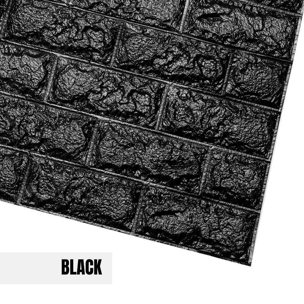 Black 70*77 см DIY 3D кирпичные настенные наклейки, украшение для дома, декор для гостиной, спальни, пенопластовые самоклеящиеся обои, художественные настенные наклейки для дома - Цвет: Black