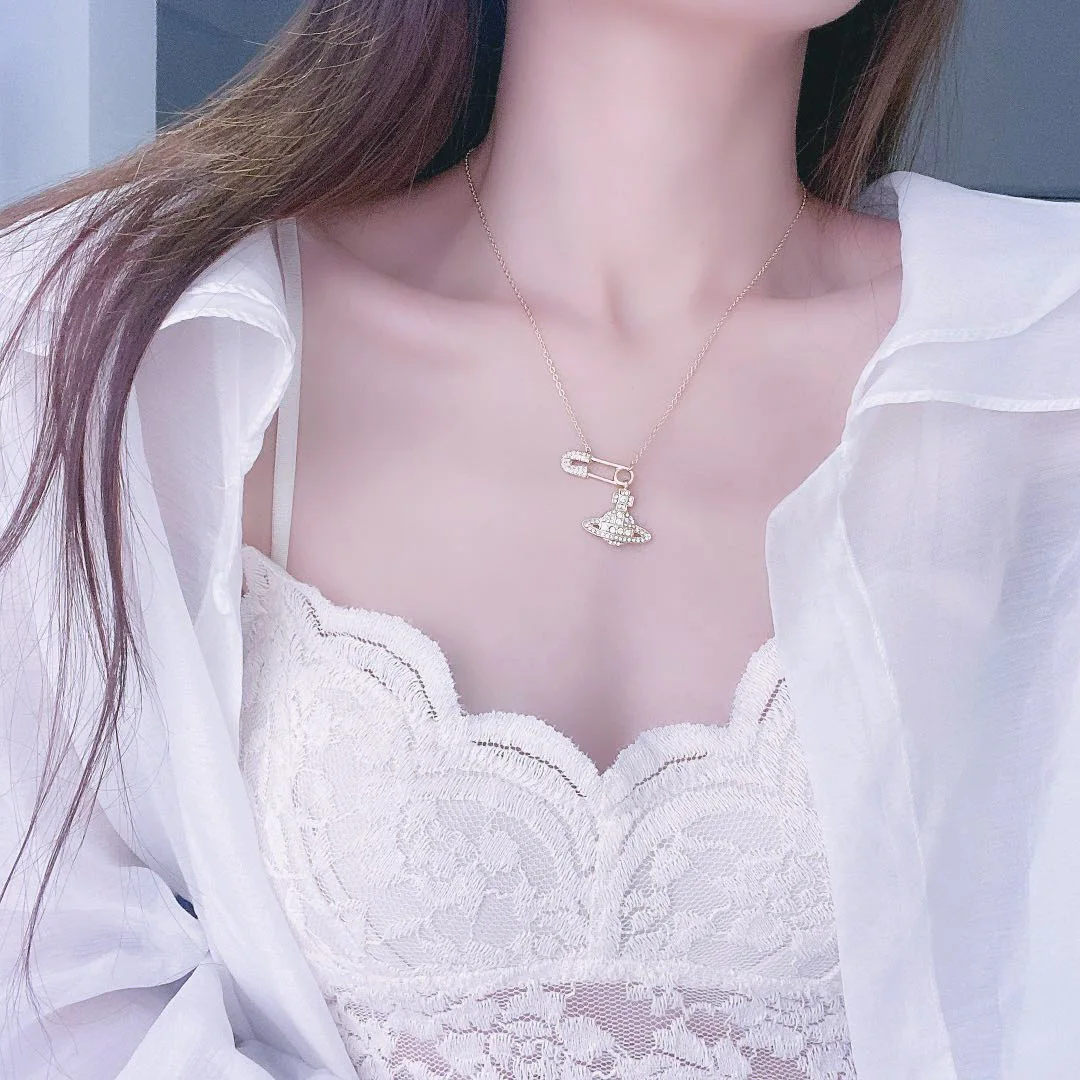 

Fashion Crystal Women Wedding Accessories Pendant Necklace For Gril Bling Zircon 14k gold Choker Fine Jewelry Gift