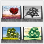 Настенная Картина на холсте с именем под заказ, семейные деревья, пейзаж, настенный художественный плакат, креативный подарок, семейная фотография, теплые украшения для дома