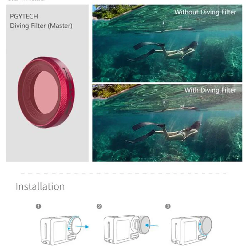 Фильтр для дайвинга PGYTECH OSMO фильтр подводного плавания с оптическим стеклом