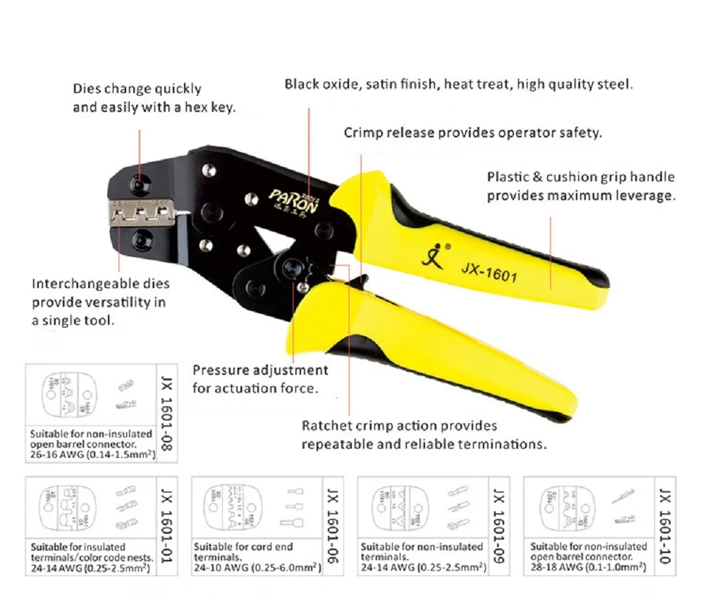 PARON Professional Wire Crimpers Multifunctional Terminal Crimping Pliers Strippers Crimper Tool Terminals Kit | Инструменты
