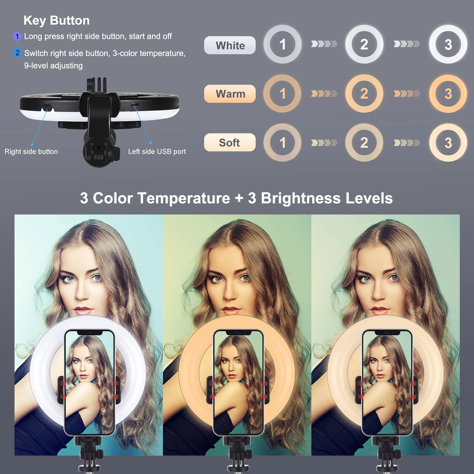 PULUZ селфи-Палка с Bluetooth светодиодный кольцевой светильник со штативным