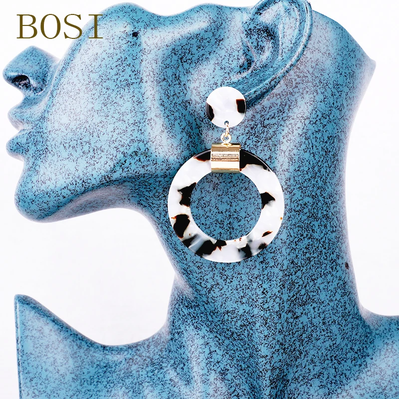 Серьги для женщин, акриловые, Boho, ацетат, висячие серьги, модные, большие, богемные, аксессуары, геометрические, Роскошные, трендовые, для лица
