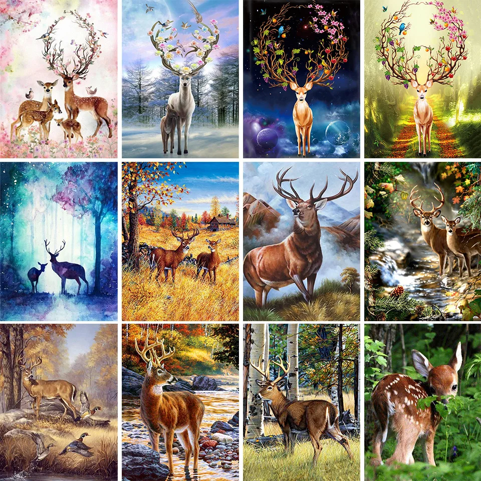 

5D DIY Diamond Painting Sika Deer Rhinestone Embroidery Full Square/Round Animal Diamond Embroidery Mosaic Home Decoration Gifts
