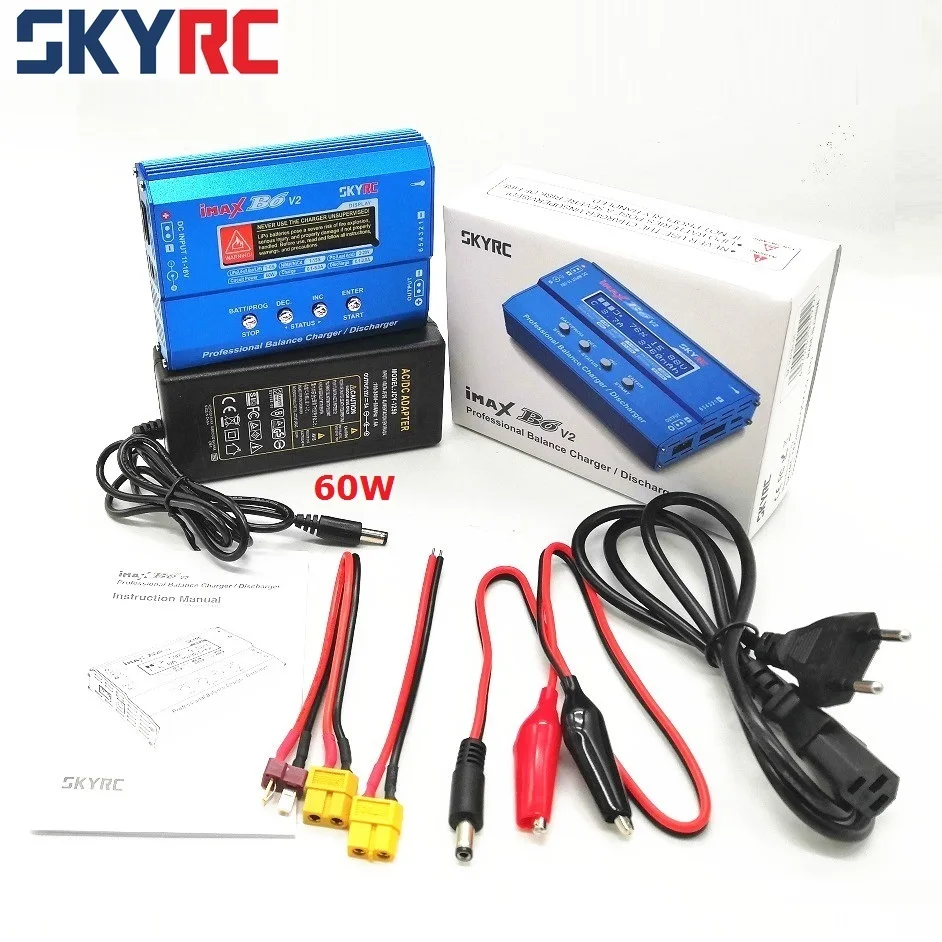 skyrc imax b6 v2 b6v2 60w 6a digital rc lipo nimh battery balance charger for rc car drone helicopter with adapter free global shipping
