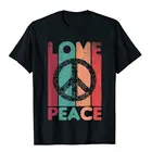 Мужская Винтажная футболка с принтом LOVE PEACE FREEDOM 60s 70s, забавная Повседневная хлопковая футболка