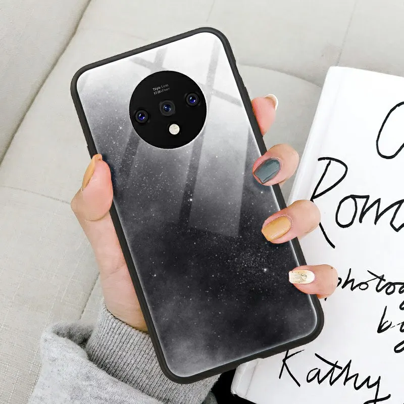 P024 Чехол из закаленного стекла для телефона для Oneplus 7T Pro 7 Pro 6 6T 5 5T роскошный цветной градиентный чехол - Цвет: P024
