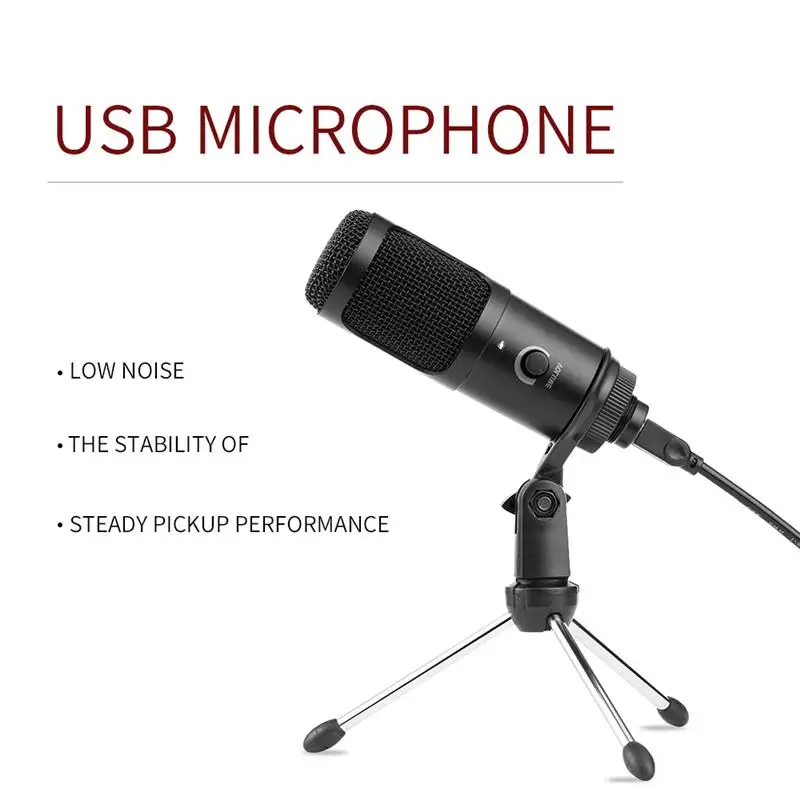 CASPTM usb микрофон для ПК конденсаторный вокал Студийный записи YouTube видео Skype в чате