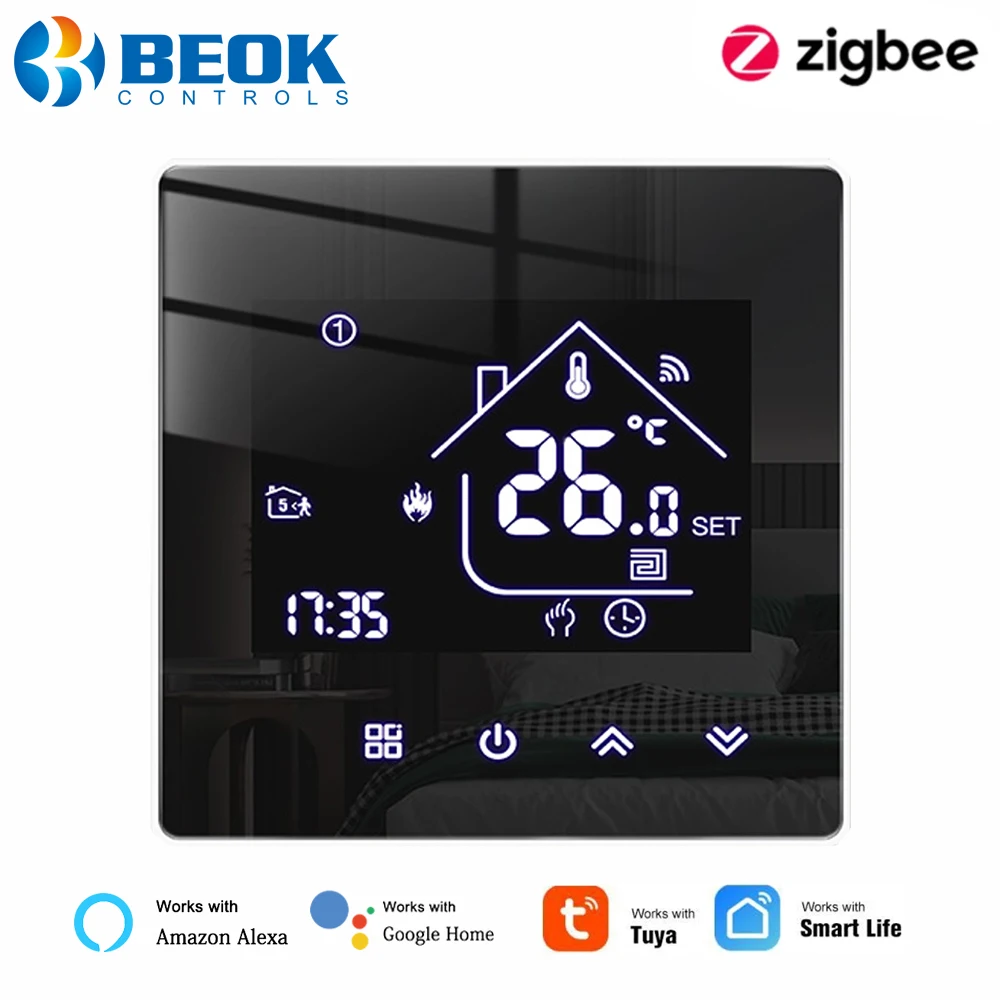 Beok Tuya Zigbee Термостат с Wi-Fi контроллер датчика температуры для газового бойлера
