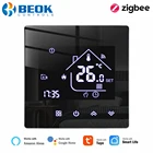 Термостат Beok Tuya Zigbee с Wi-Fi, контроллер датчика температуры для газового бойлера, умный шлюз 3 А, работает с Alexa Google Home