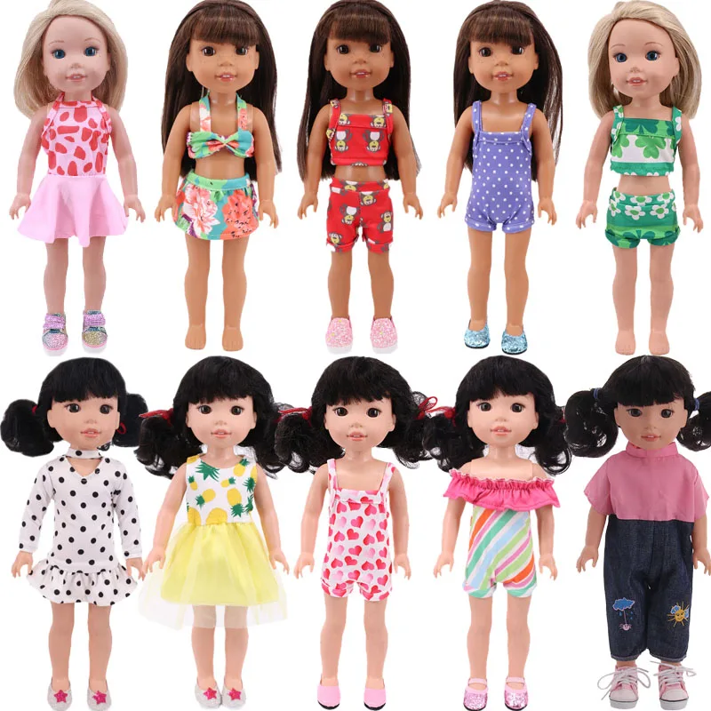 Одежда для кукол платье на бретельках разноцветная короткая юбка летнее