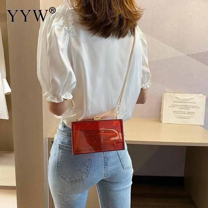 

2020 New Summer Clutch Women Acrylic Clear Bag Purse Cute Transparent Crossbody Bag Women Handbags Party Wedding Evening Clutch