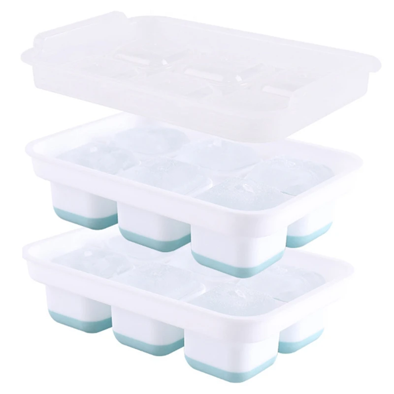 

Силиконовый ледяной куб, фоторамка 2 дюйма с крышкой, креативная фоторамка для пищевых продуктов, квадратная решетка для льда с 6 ячейками