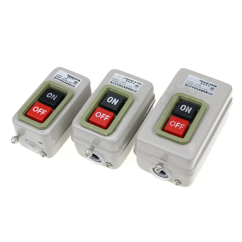 

Power Control Button Switch Three-phase Motor Start Buttons Press Switch AC220V ON-OFF 2 position BS211B/216B/230B 1.5/2.2/3.7KW