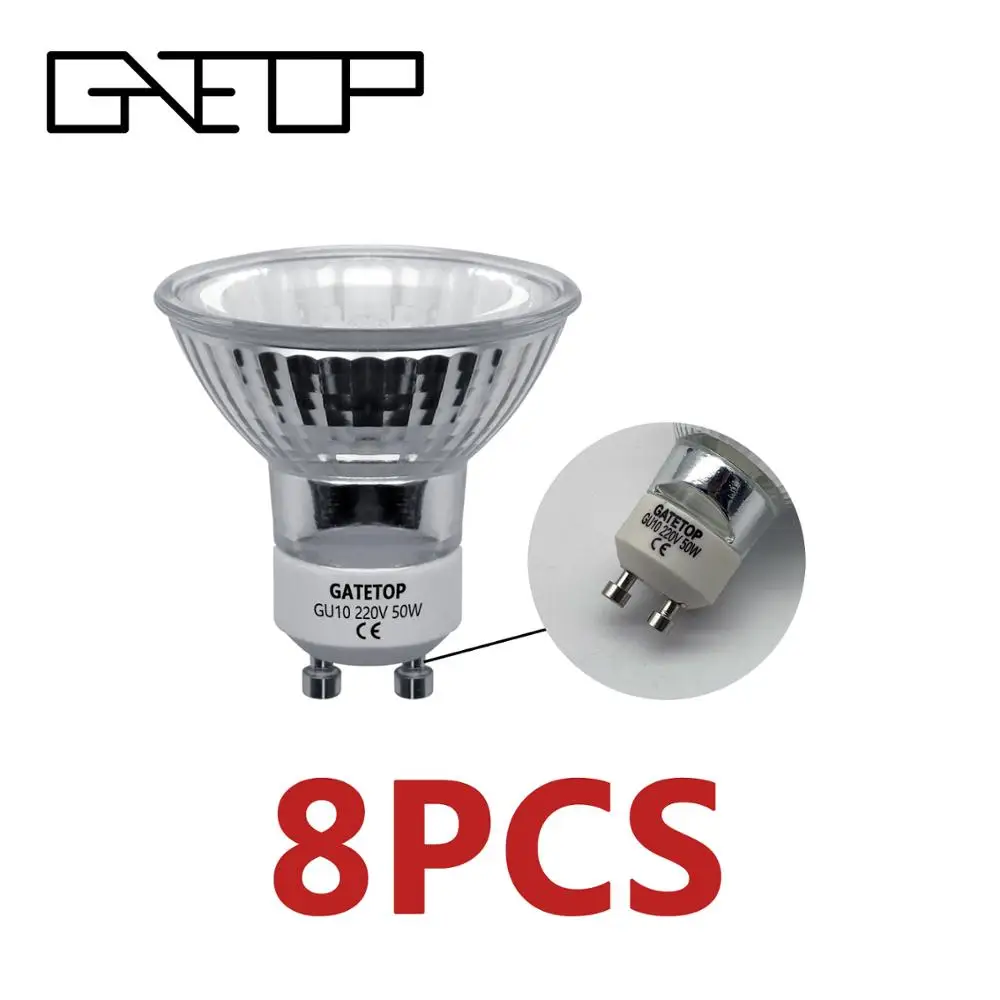 

Hot Size Halogen Lamp 50W 8pcs/Lot GU10 220-240V Crystal Chandelier Home Decoration GU5.3