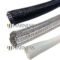 12 id13mm split braided sleeving cable overlaps by 25 self closing braided cable wrap cable sock