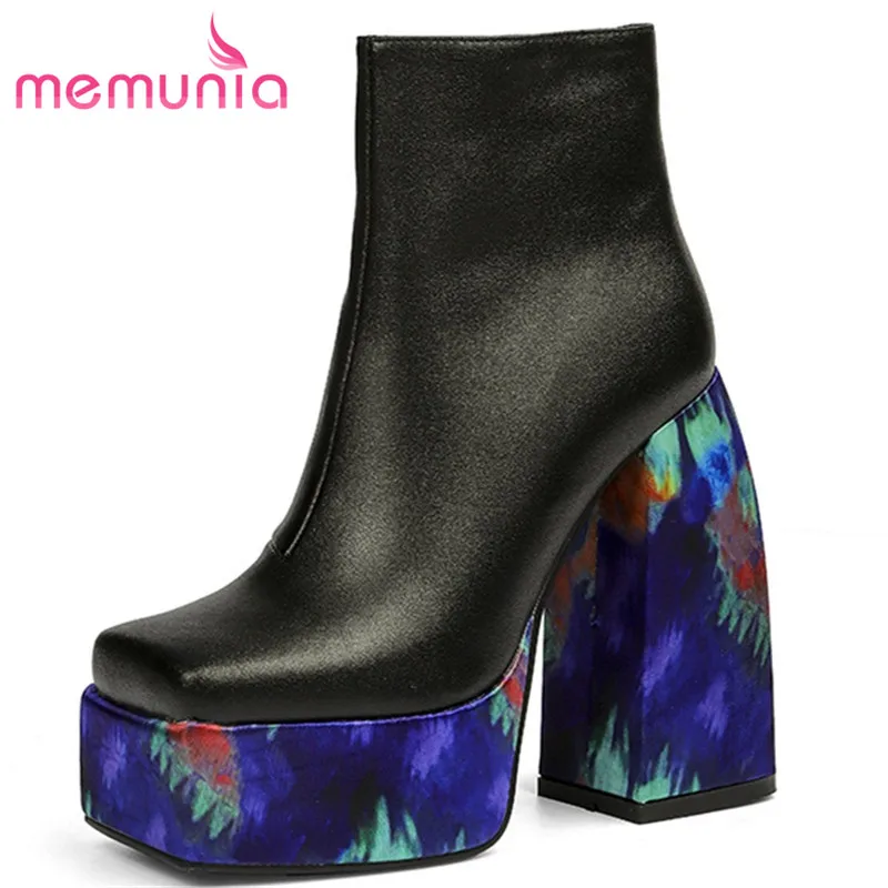 

MEMUNIA 2022 New Arrive Women Winter Boots Zipper Hot Sale Ankle Boots Modern Shoes Comfortable Fashion Genuine Leather Boots