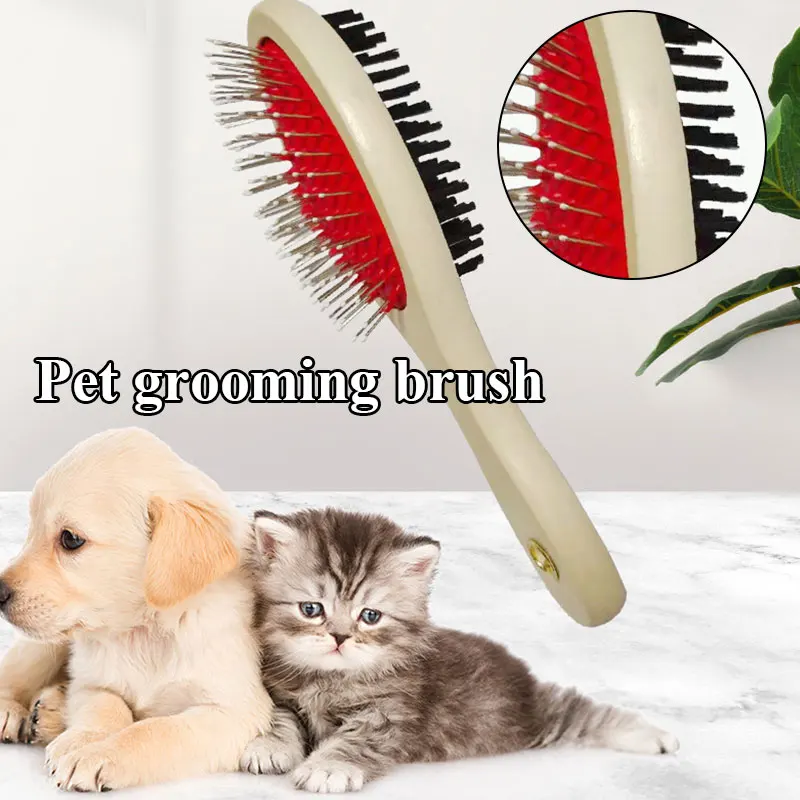 

Pet Dog Needle Comb Durable Double-Sided Bathing Brush Plastic Massage Beauty Bristle Brush Floating Hair Remove Grooming Tools