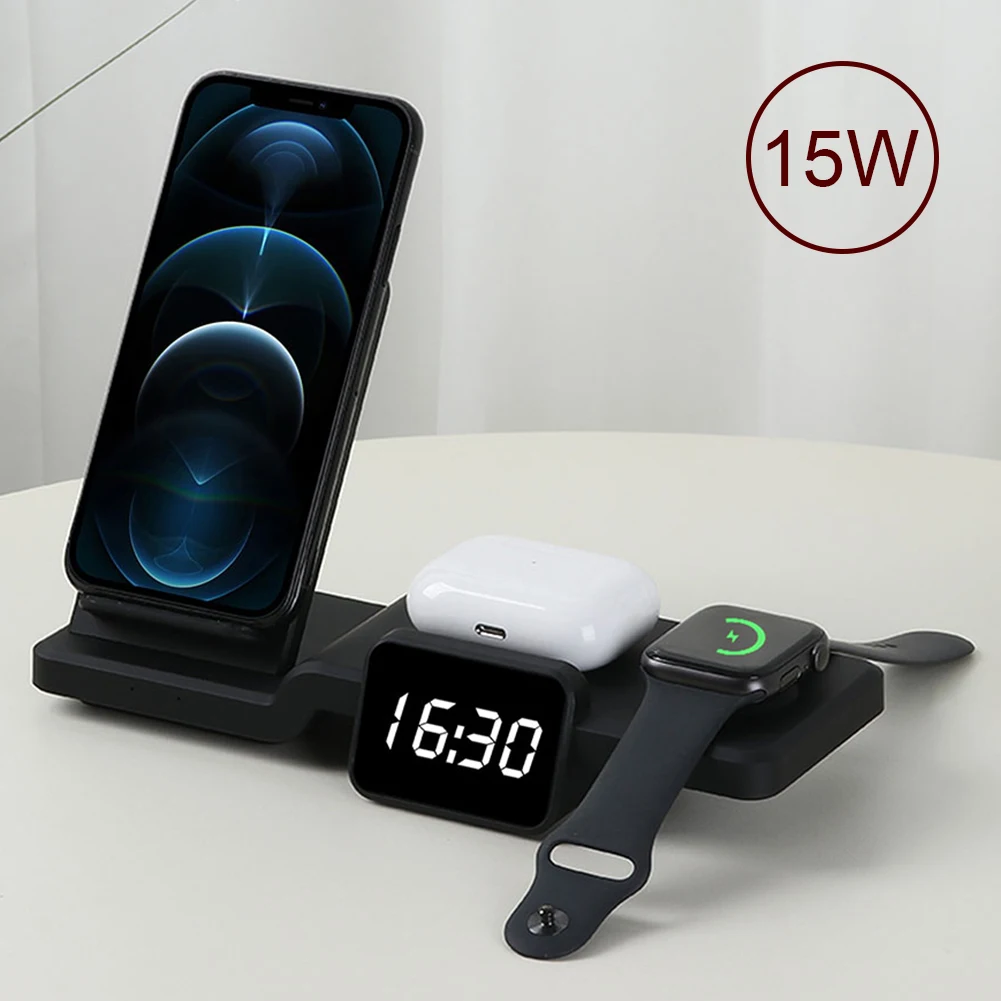 

5 In 1 Qi Wireless Charger For Apple Smart Watch 6 5 4 3 2 15W Fast Charging Dock Station For IPhone 8 Pus X XS XR 11 Pro MAX 12
