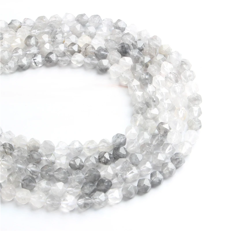 

Cloud Crystal Faceted Polygonal Round Beads For Jewelry Making Strand 15" DIY Bracelet Necklace Jewelry Beads Wholesale