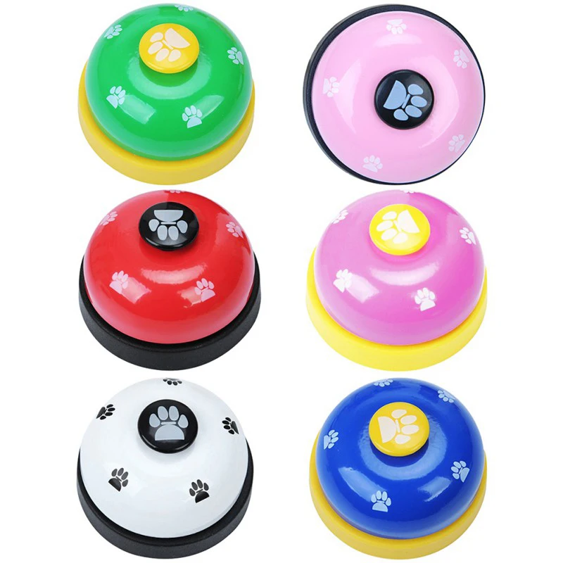 

Pet Call Bell Dog Ball-Shape Paws Printed Meal Feeding Educational Toy Puppy Interactive Training Tools Food Feed Reminder