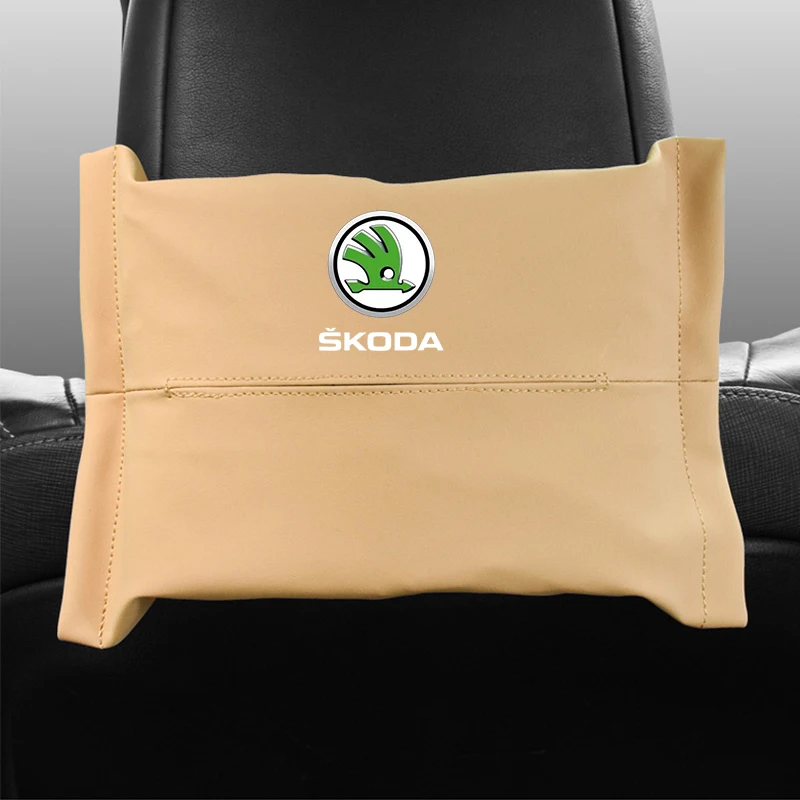 

Car Accessories 1Pcs Car tissue box tissue storage bag for skoda octavia fabia rapid yeti Kodiaq superb Car organizer box