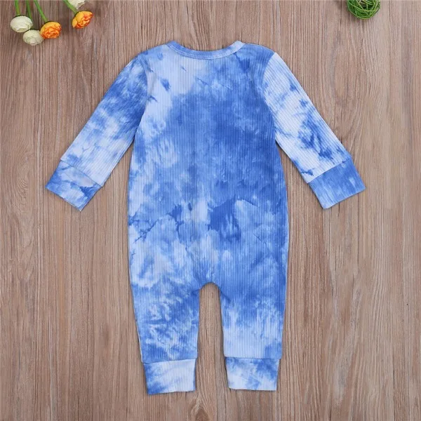 

2020 Toddler Infant Baby Clothes Boy Girls Cotton Single-breasted Romper Long Sleeve Autumn Tie-dye Outfit Clothes 0-24 Months