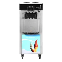 vertical 25l soft serve ice cream machine 3 flavors commercial fruit ice cream roll maker multiple rainbow vending machine
