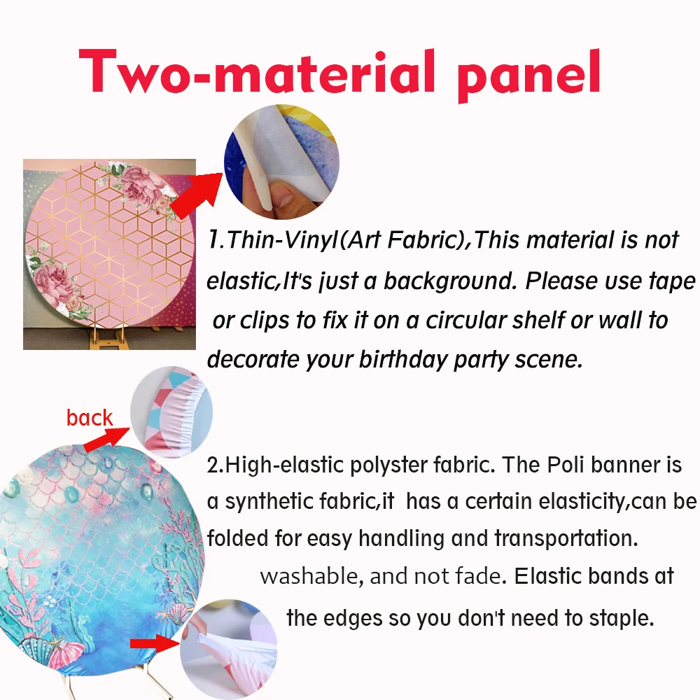 pink flower Round circle background backdrop princess baby shower kids birthday party decor candy table banner fabric YY-284 | Электроника