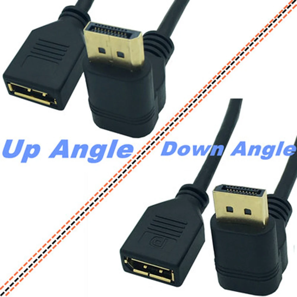 

Gold DisplayPort Male 90 angle to Female Extension Cable 0.3m