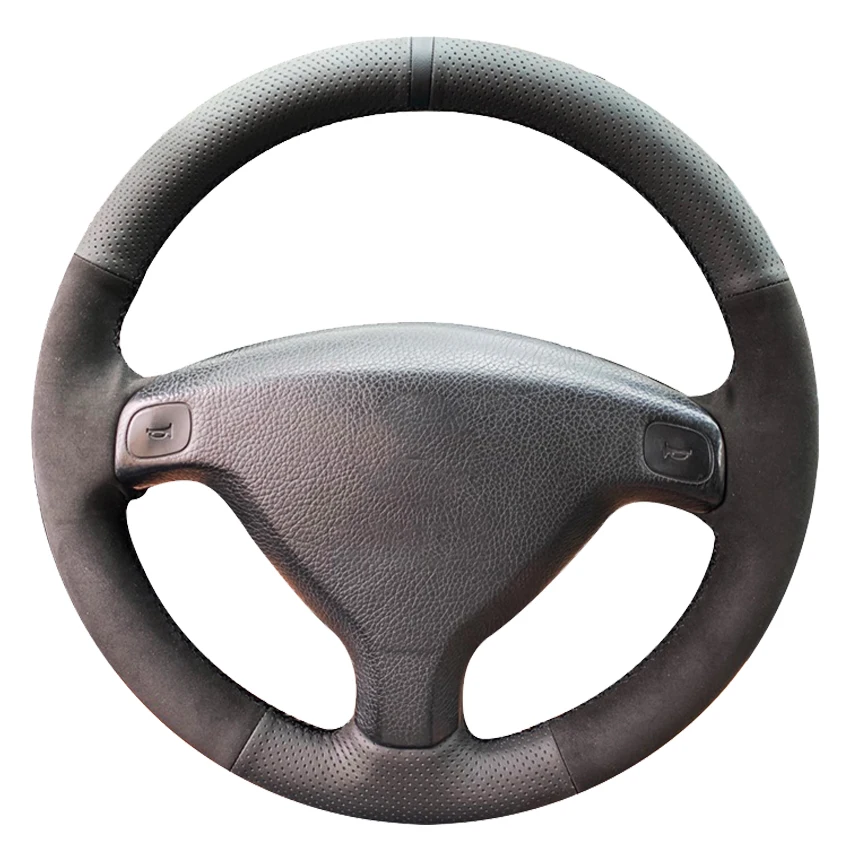 

Black Leather Suede Car Steering Wheel Cover For Opel Astra (G) Zafira (A) 1998-2005 Agila (A) 2000-2004 Buick Sail