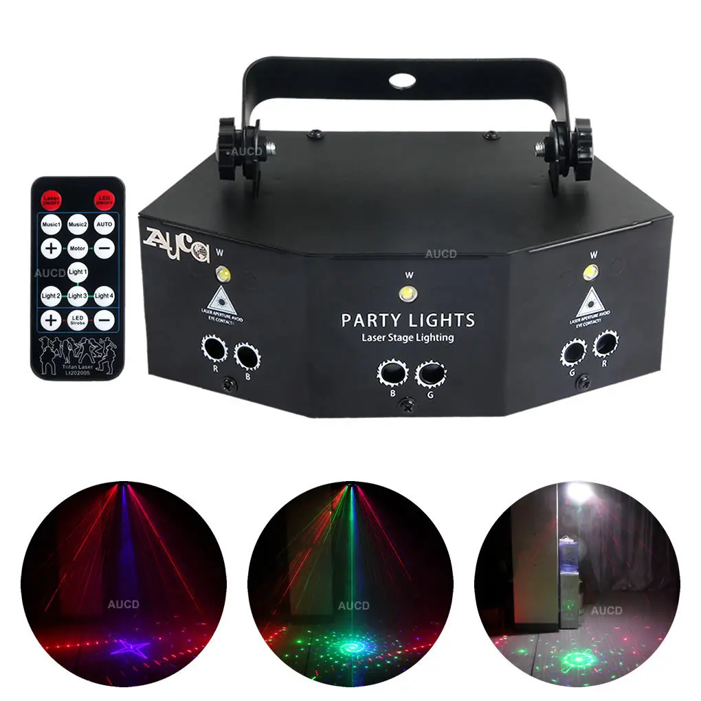 

9 Eyes Auto DMX RGB Laser Sound Control Laser Projector Lamp Light For Disco Party Club DJ Stage Strobe Luces Effect Lighting