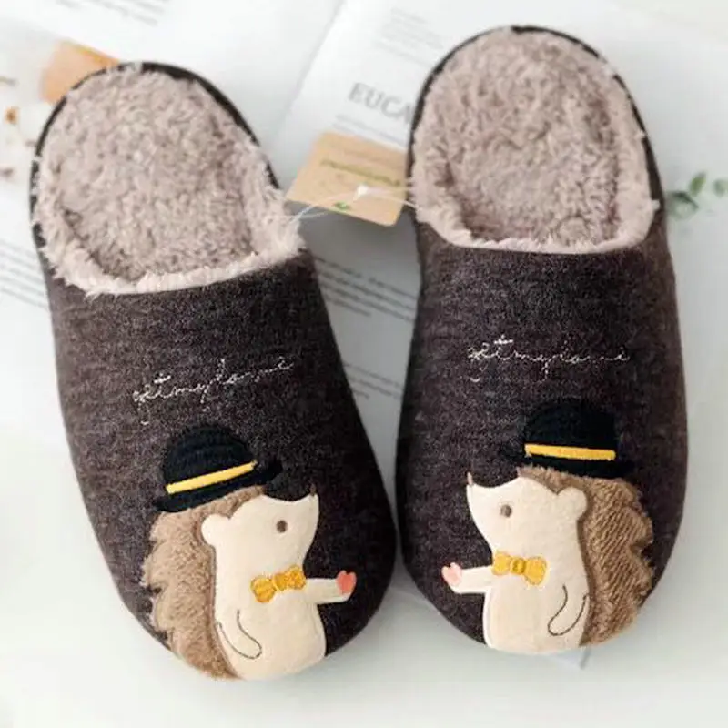 Домашние тапочки Ежик Женская обувь Милые плюшевые chinelo Пушистые zapatos mujer pantufa sapatos