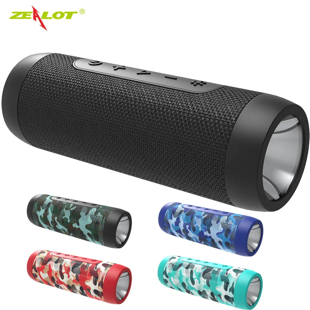 Bluetooth-Колонка Zealot S22 Портативная Беспроводная колонка с FM-радио Светодиодный