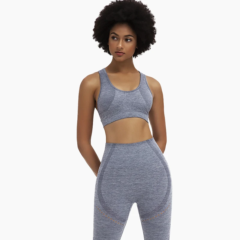 

2 Piece Yoga Set Women Workout Clothes Fitness Seamless High Waist Sport Leggings+Sports Bra Sports Suits NVYJ33