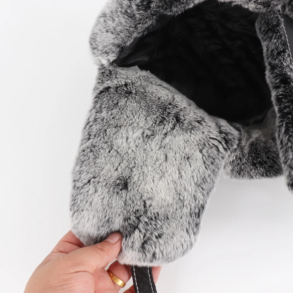 Новое поступление мужская 100% из натурального кроличьего меха шапки-ушанки