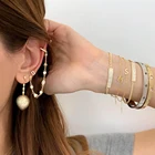 Женская Длинная цепочка из серебра 100% пробы, с фианитами