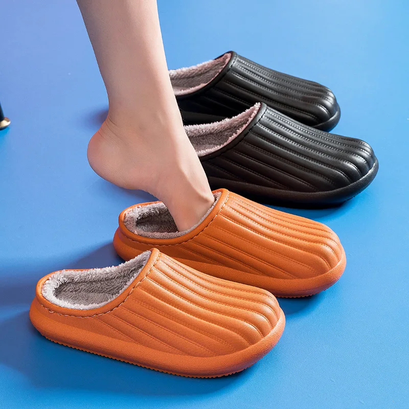 Мужские и женские водонепроницаемые тапочки зимние меховые садовые с подкладкой