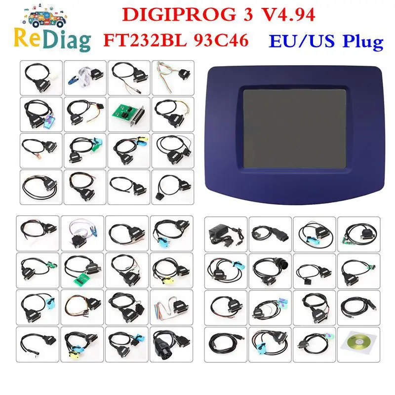 Digiprog3 полный комплект Digiprog 3 V4.94 программатор одометра DigiprogIII диагностический