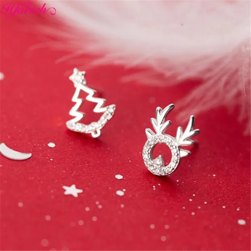 

Hfarich 100% 925 Real Sterling Silver Romantic Women's Jewelry Sweet Christmas Stud Earring Gift For Girls Teens Lady Kids Gifts