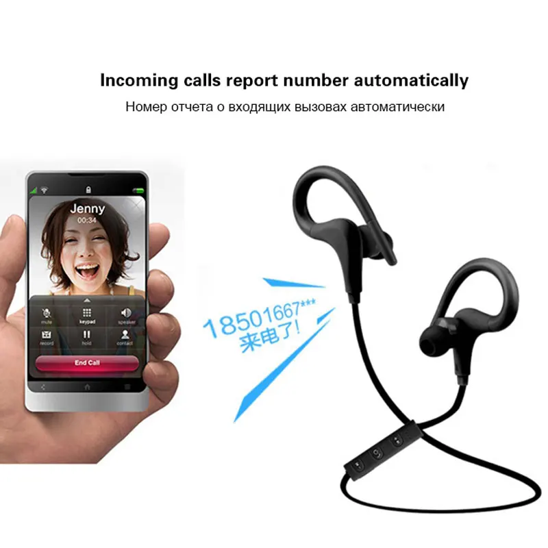 BT-1 беспроводные наушники Спорт бег Bluetooth наушники громкой связи бас стерео Bluetooth гарнитура с микрофоном для всех смартфонов