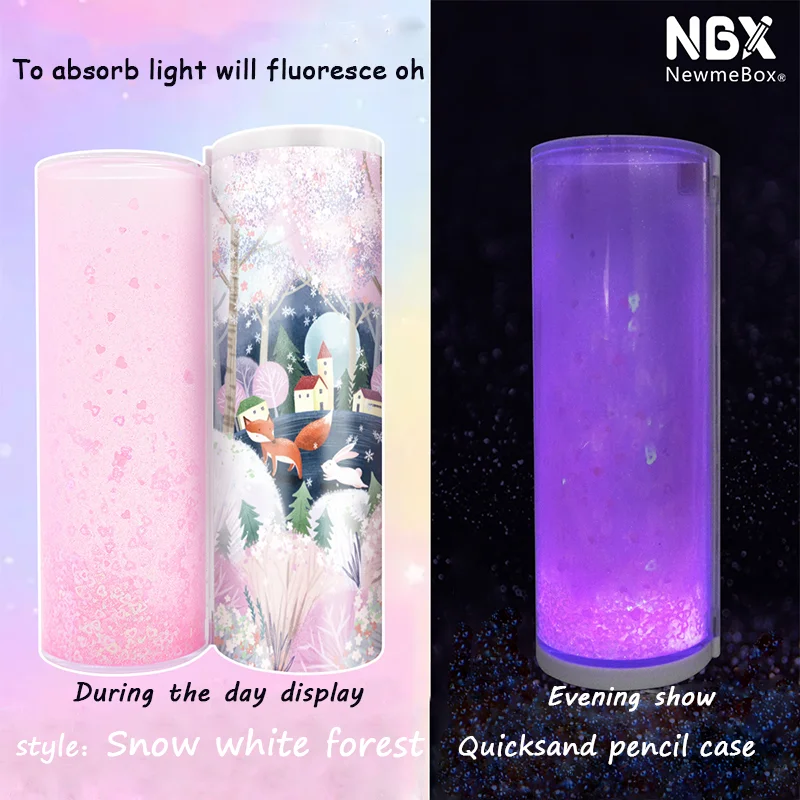 NBX Блестящий светящийся чехол карандаш Bling Quicksand многофункциональная коробка для
